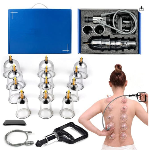 12 cups cupping set with blue color package logo customized service available