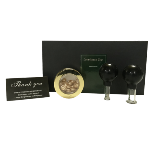 silicone glass cupping with face Serum Capsules gift box set