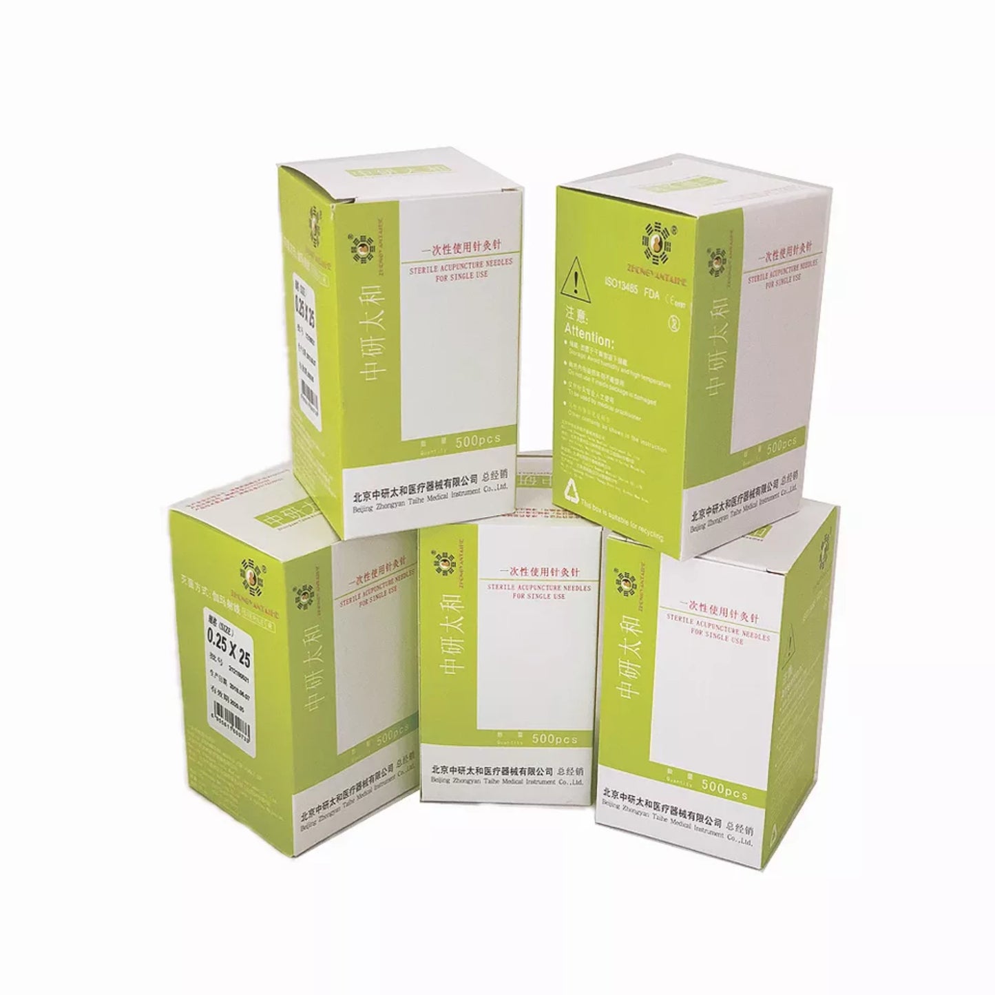 Zhongyantaihe 500 unids/caja agujas estériles de acupuntura desechables con tubo