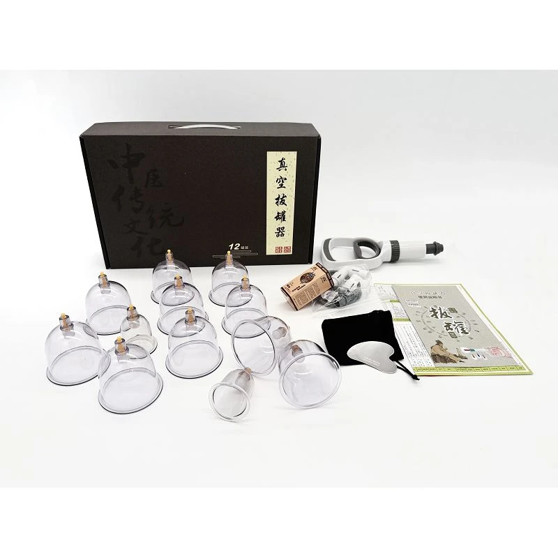 Jin Kang Traditional Biomagnetic Vacuum Cupping Therapy Set (12 Cups)